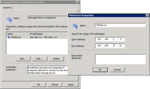 Changes in Managed Server Computers object Changes in Managed Server Computers object